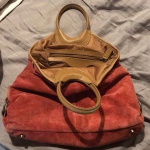 Suede clutch magnet hand bag